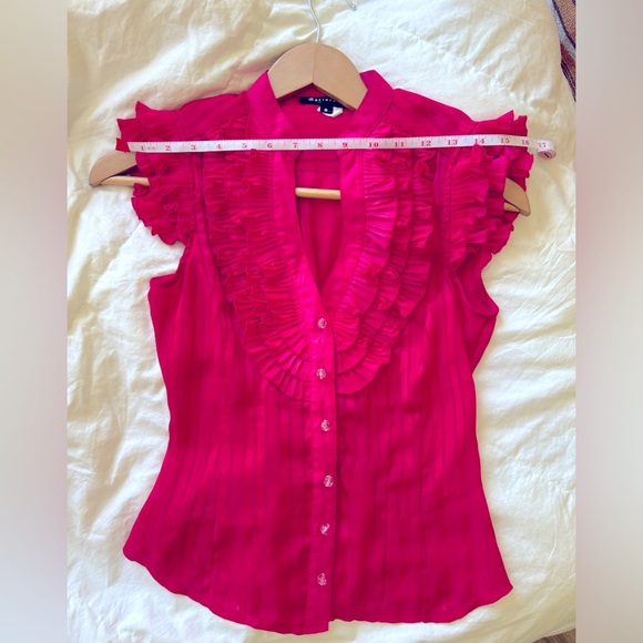 Pink Marineblu ruffled shirt small - Picture 2 of 8